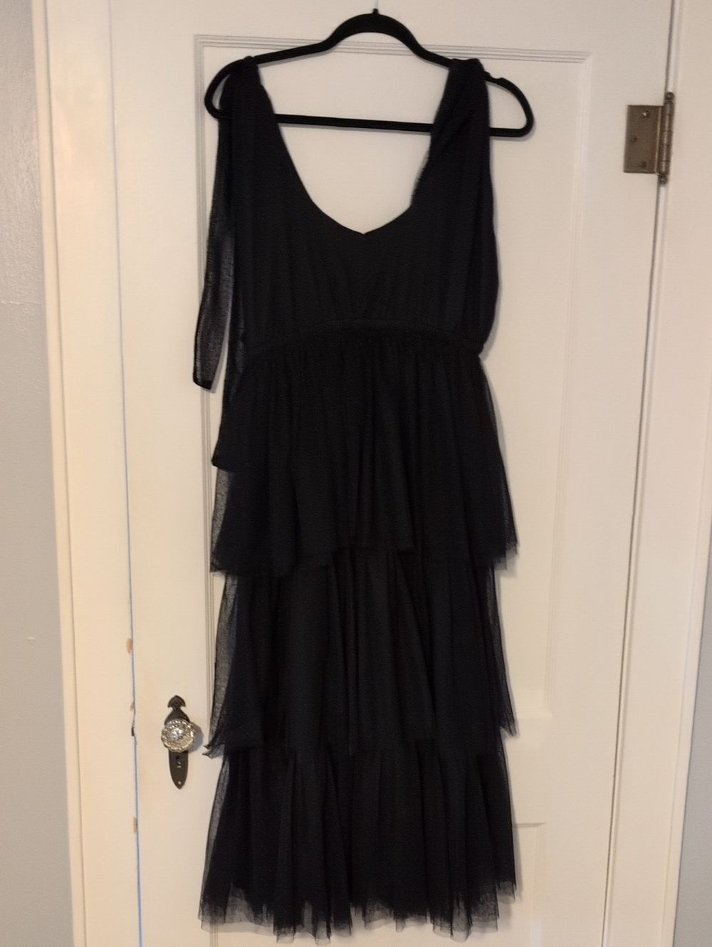 In Bloom Black Satin Slip Dress